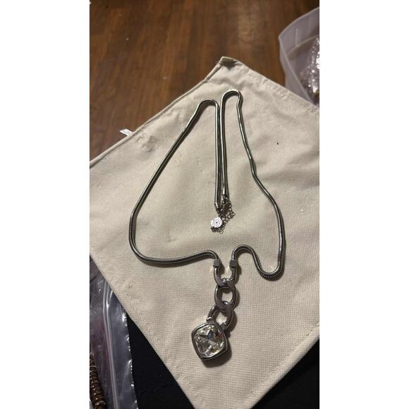Brighton Venus Rising Clear Crystal Silver Snake Chain Necklace - Picture 1 of 5